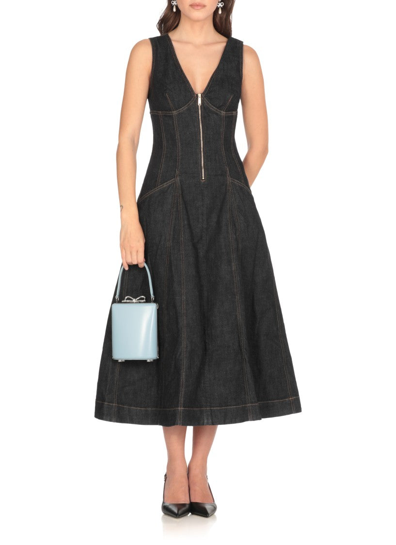 Self-Portrait Indigo Denim Midi Dress