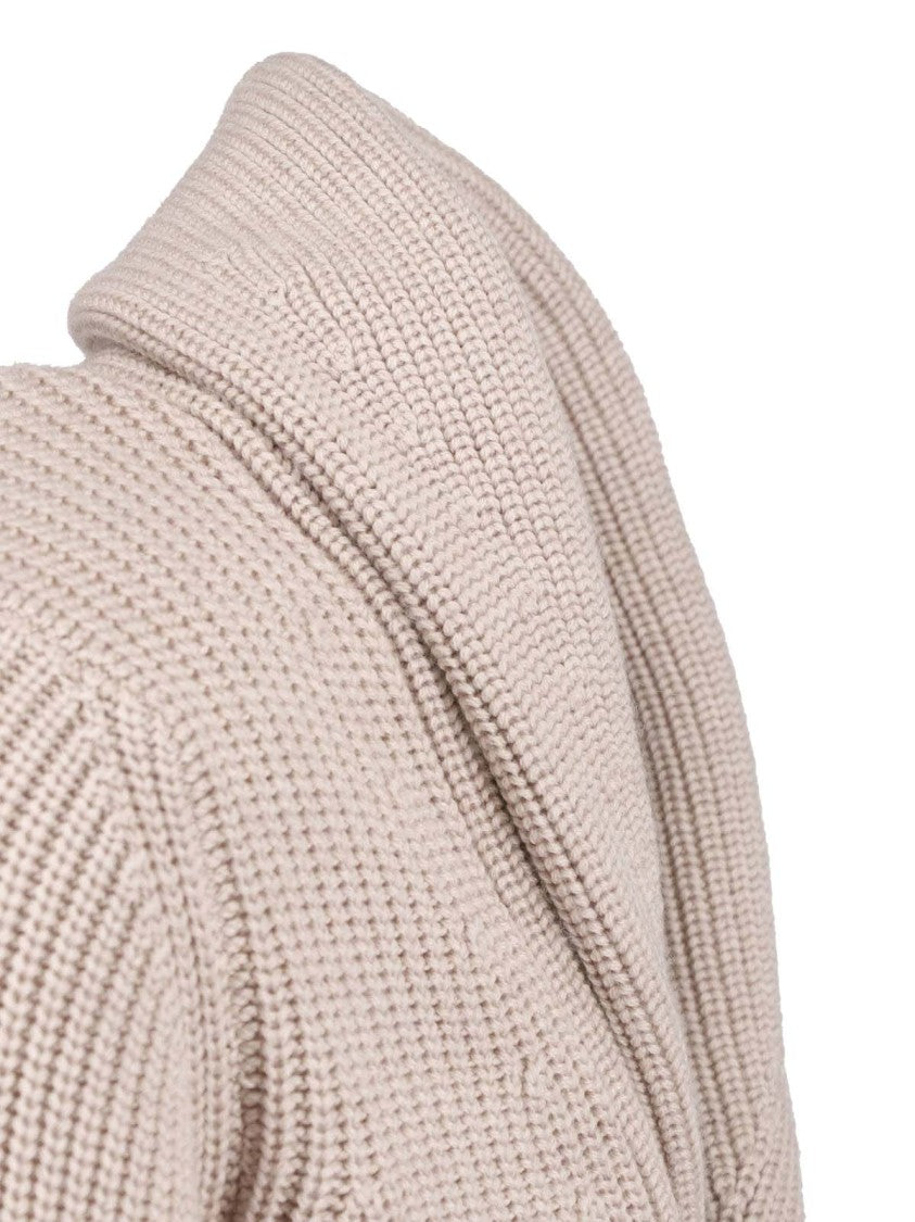 Drumohr Chunky Ribbed Knit Cardigan With Shawl Collar
