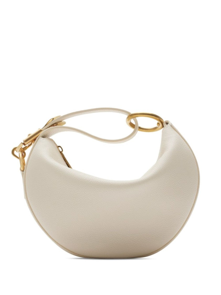 Burberry Crescent-Shaped Textured Bag With Gold-Tone Hardware