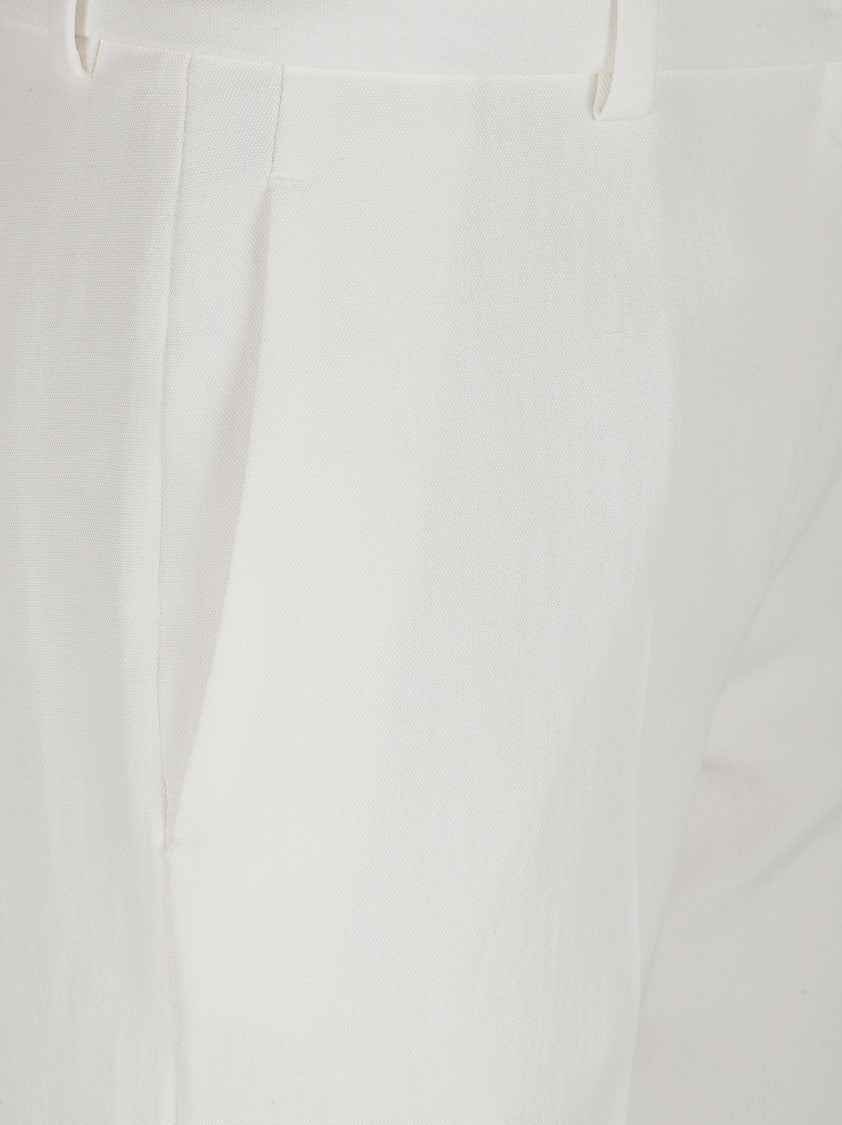 Ermanno Scervino Tailored White Trousers With Structured Waistband