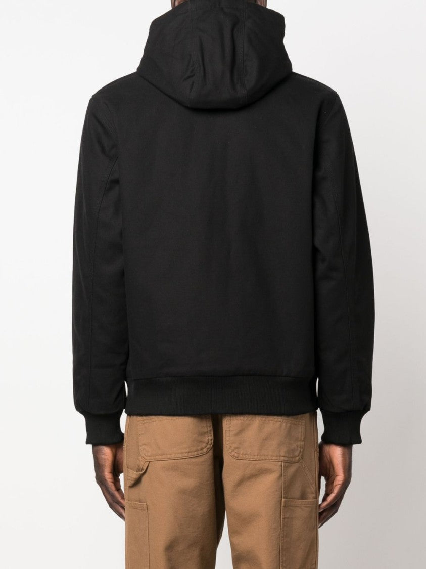 Carhartt Wip Black Hooded Structured Canvas Jacket