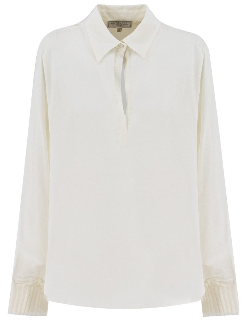 Antonelli Refined White Silk Shirt