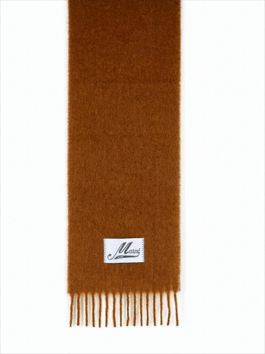 Marni Alpaca And Polyamide Blend Scarf With Fringed Ends