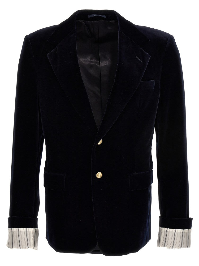 Gucci Turned-Up Velvet Cuff Blazer