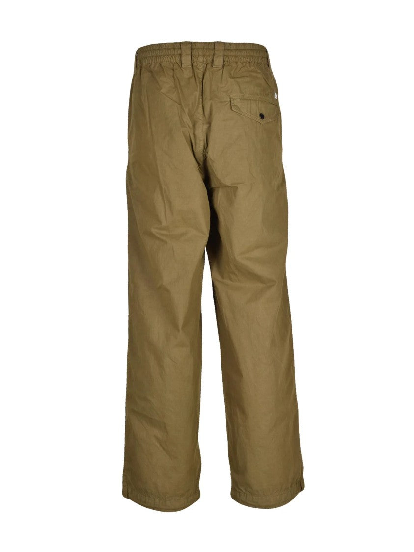 C.P. Company Green Microcreps Peached Cotton Pants