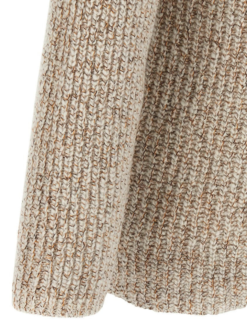 Brunello Cucinelli Textured Half-English Rib Knit Cardigan