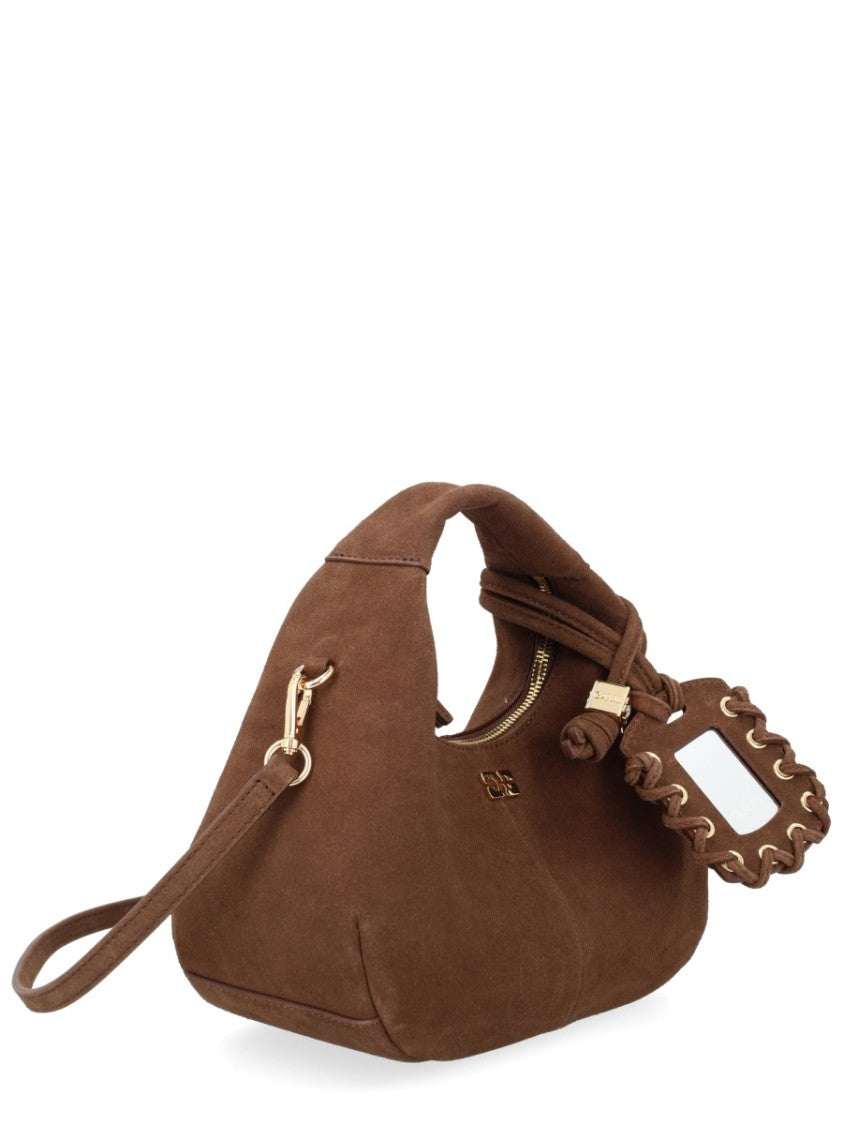 Ganni Mini Hobo Recycled Leather Suede Bag
