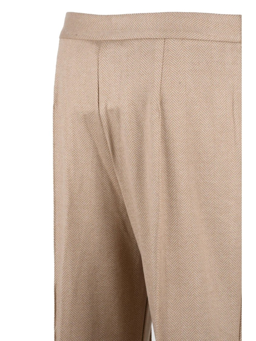Mm By Max Mara Brown Straight-Leg Trousers With Minimalist Design