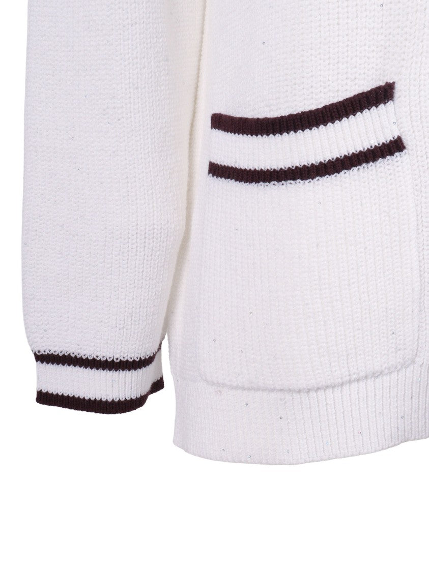 Kangra Cashmere Regular Fit Contrast Trim Cardigan