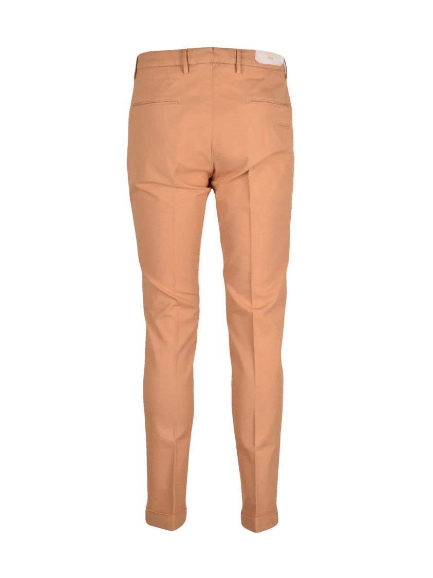 Briglia 1949 Slim Fit Black And Orange Trousers With Tailored Silhouette