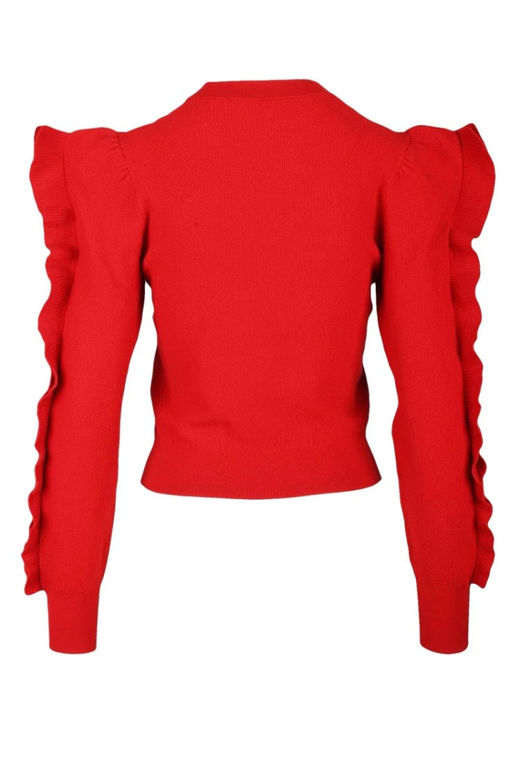 Max Mara Genero Sweater With Flounce - Red