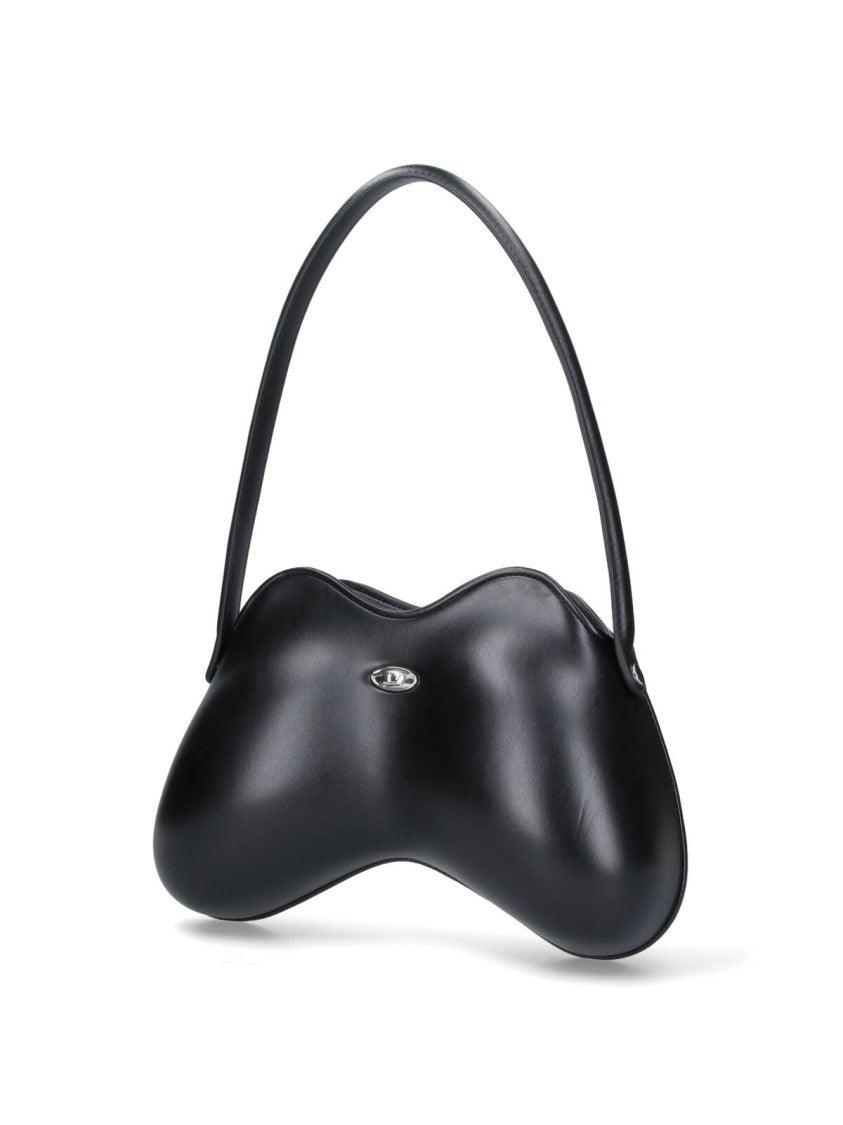 Diesel Minimalist Black Tote Bag With Silver Logo