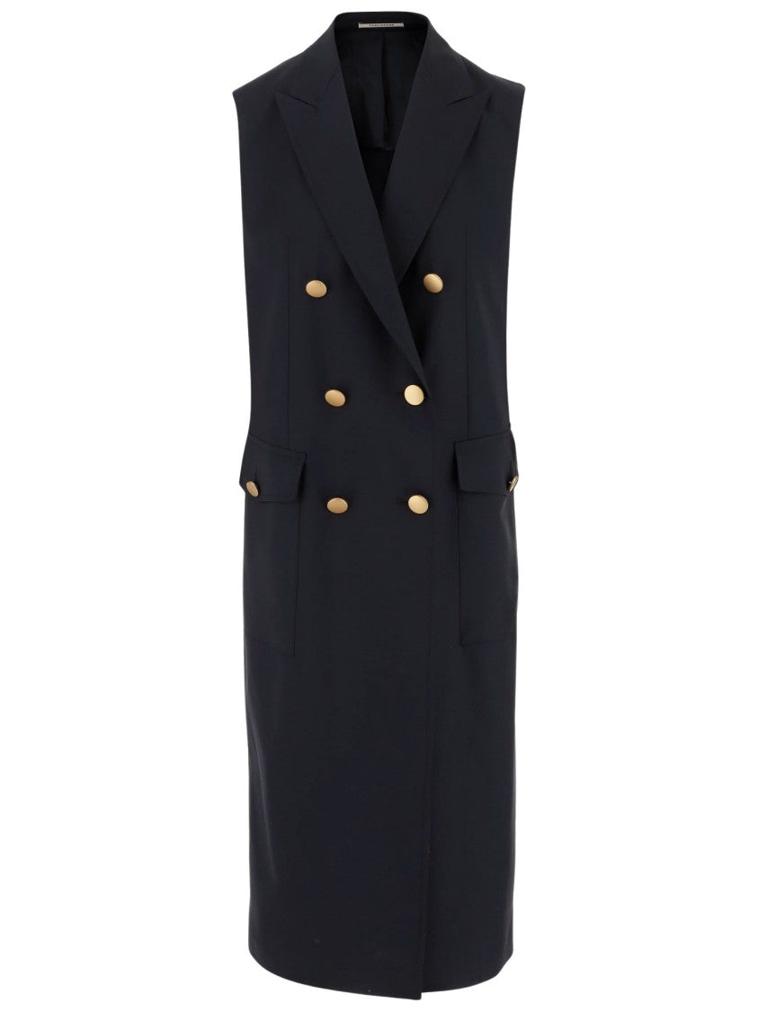 Tagliatore Sleeveless Double-Breasted Coat