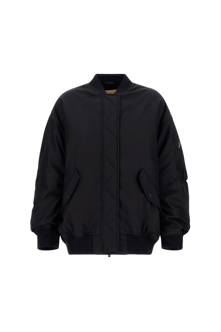 Herno Black Quilted Polyester Bomber Jacket