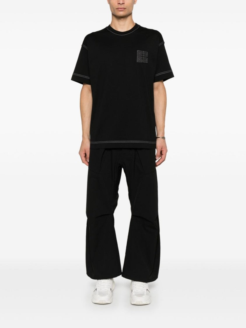 Givenchy Black 4G Motif Drop Shoulder T-Shirt