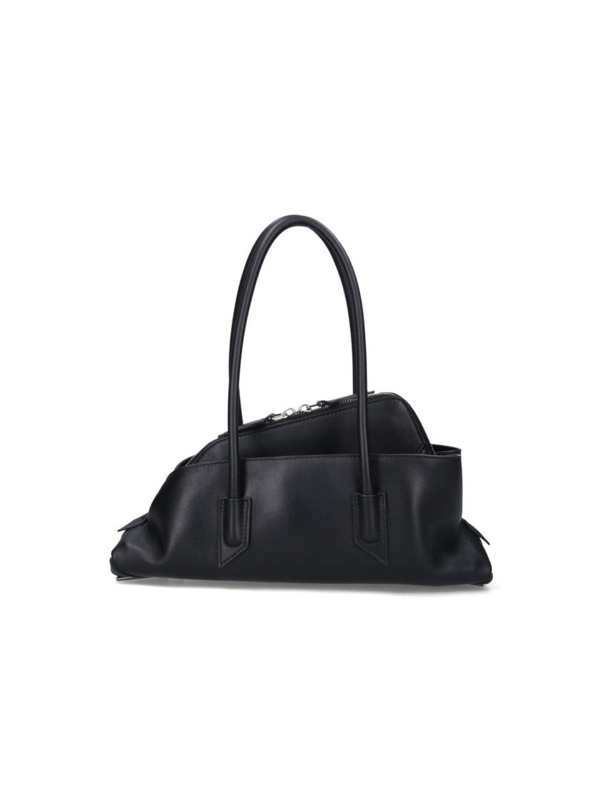 The Attico Sleek Elongated Black Handbag With Rounded Handles