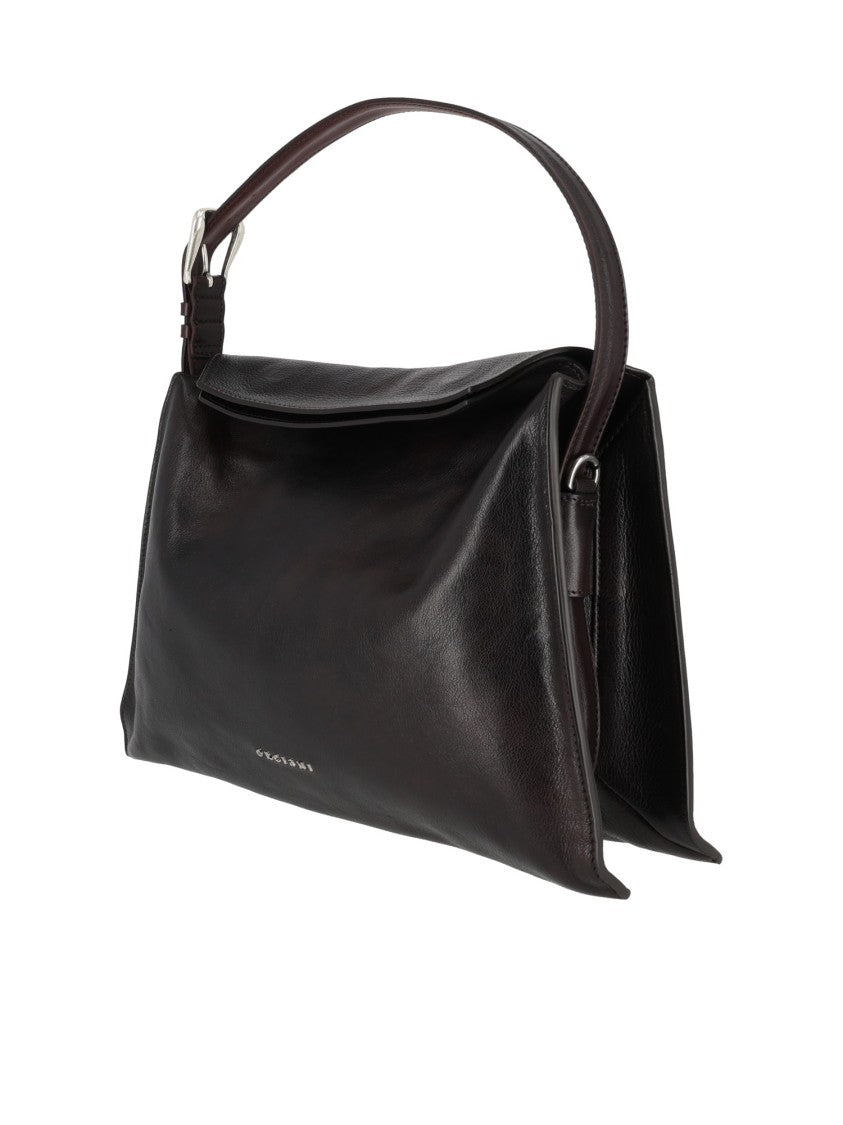 Claudio Orciani Black Trinity M Lagoon Calf Leather Shoulder Bag