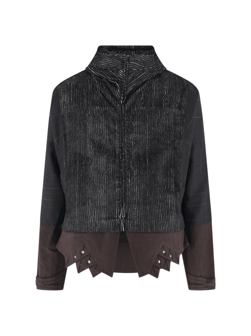 Kiko Kostadinov Black Textured Studded Cutout Jacket