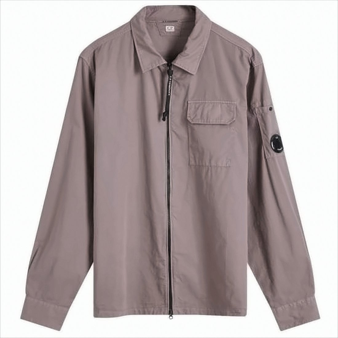 C.P. Company Lightweight Mauve Jacket With Classic Collar And Logo Patch