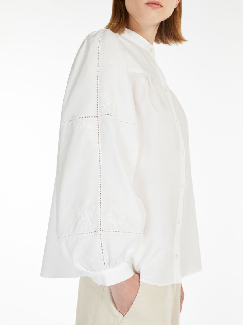 Max Mara Soft Poplin Blouse With Band Collar