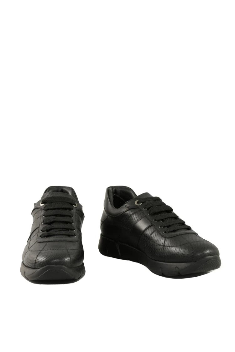 A.Testoni Leather Sneakers - Black