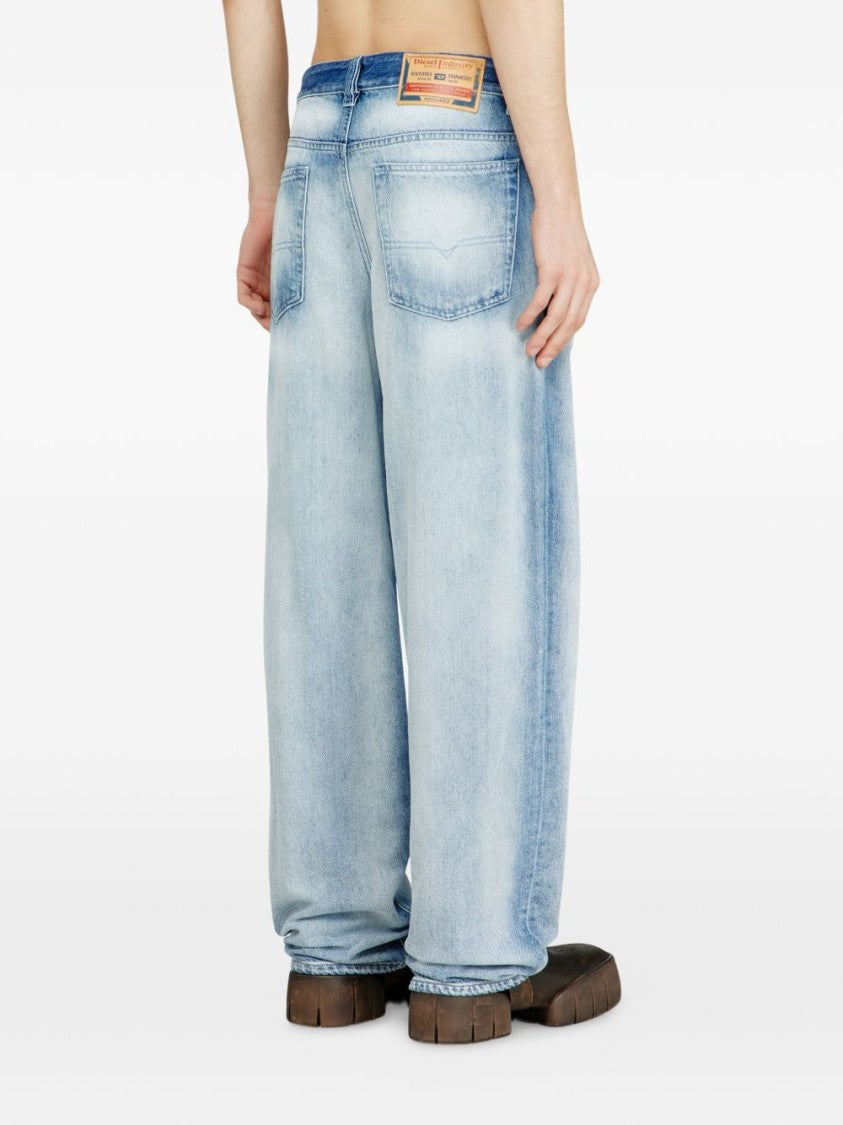 Diesel Silk And Nylon Blend Denim Jeans