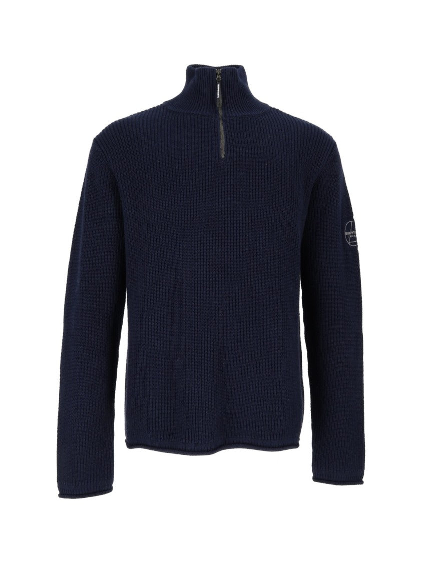 Murphy & Nye Blue Nights Fender Ribbed Half-Zip Sweater