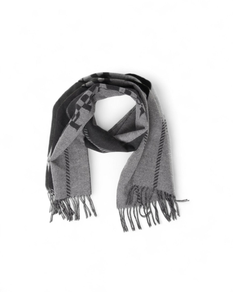 Prada Black Logo Wool Scarf