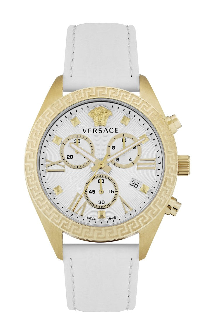 Versace Greca Chrono Leather Watch
