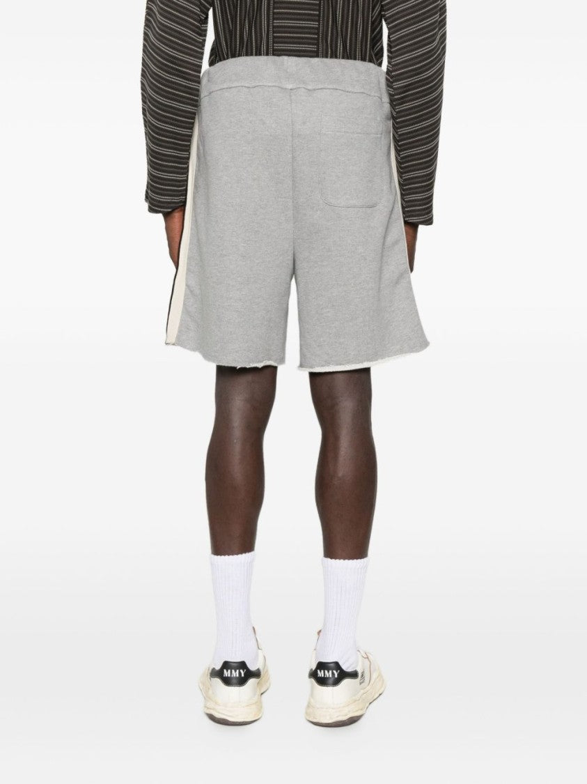 Palm Angels Relaxed-Fit Grey Shorts With Contrasting Stripes