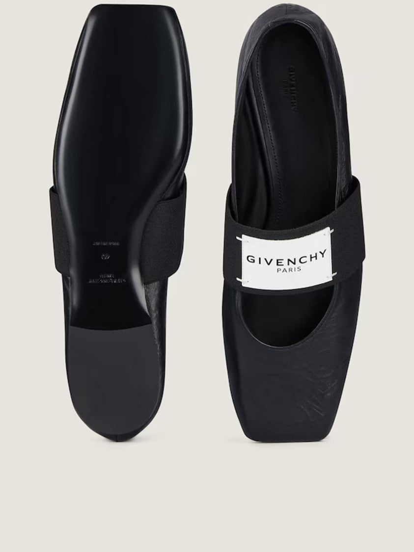 Givenchy Ballerina Pointed Toe Black Lambskin Flats