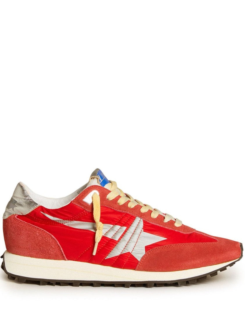 Golden Goose Red Sneakers With Suede Overlays