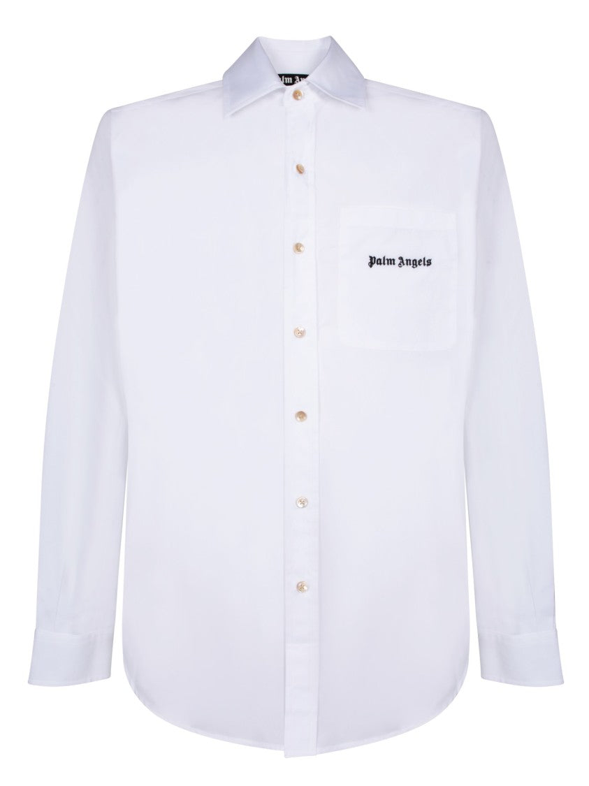 Palm Angels White Cotton Shirt