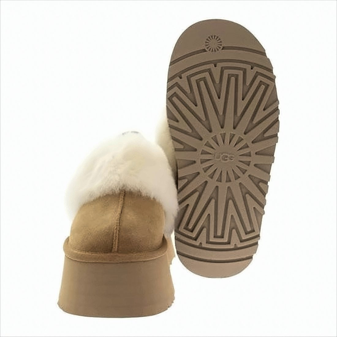 Ugg Chunky Platform Mule Slippers With Plush Lining