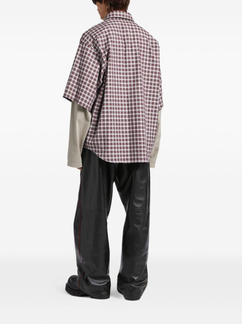 Balenciaga Layered Checkered Shirt With Classic Collar