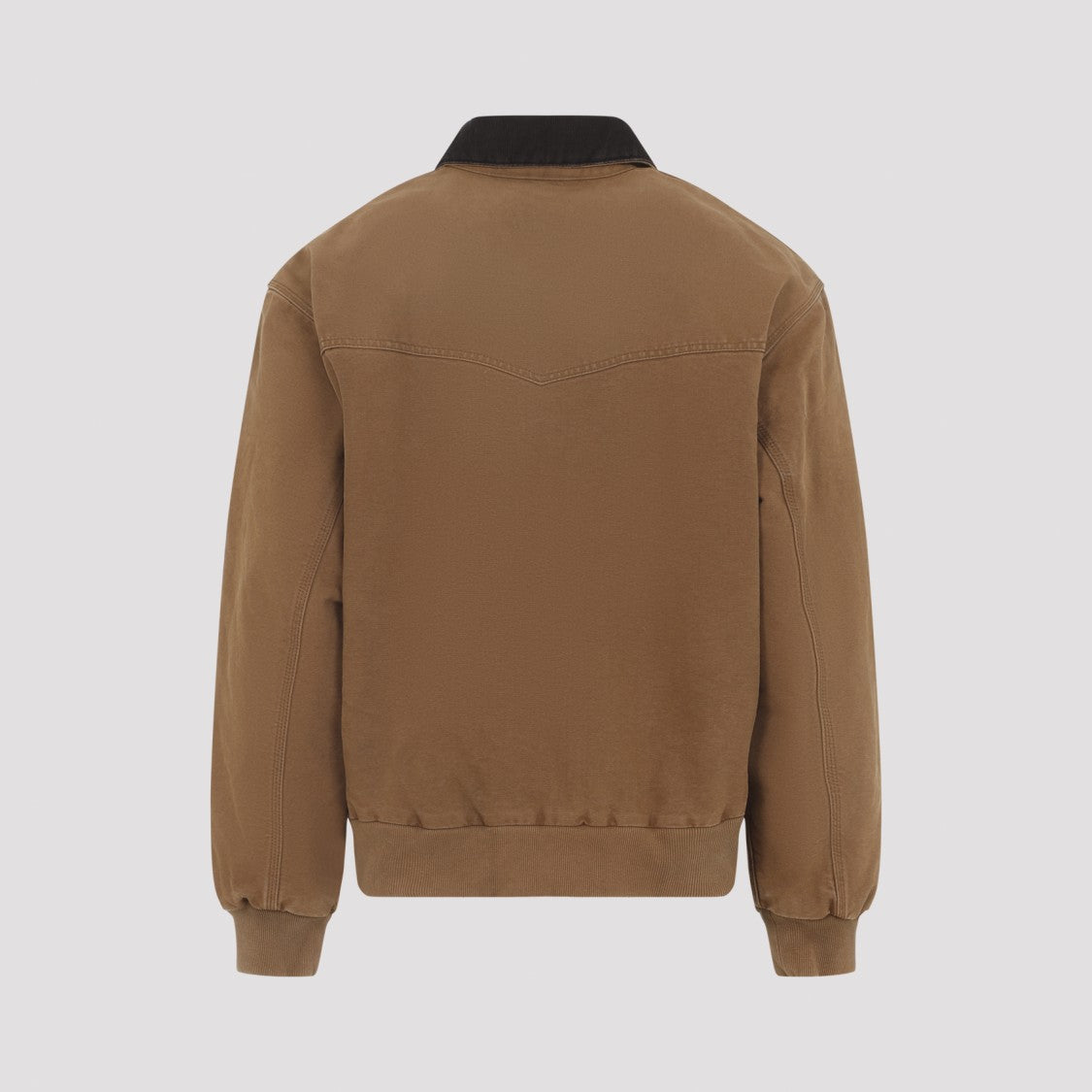 Carhartt Wip Brown Cotton Jacket With Contrasting Black Collar
