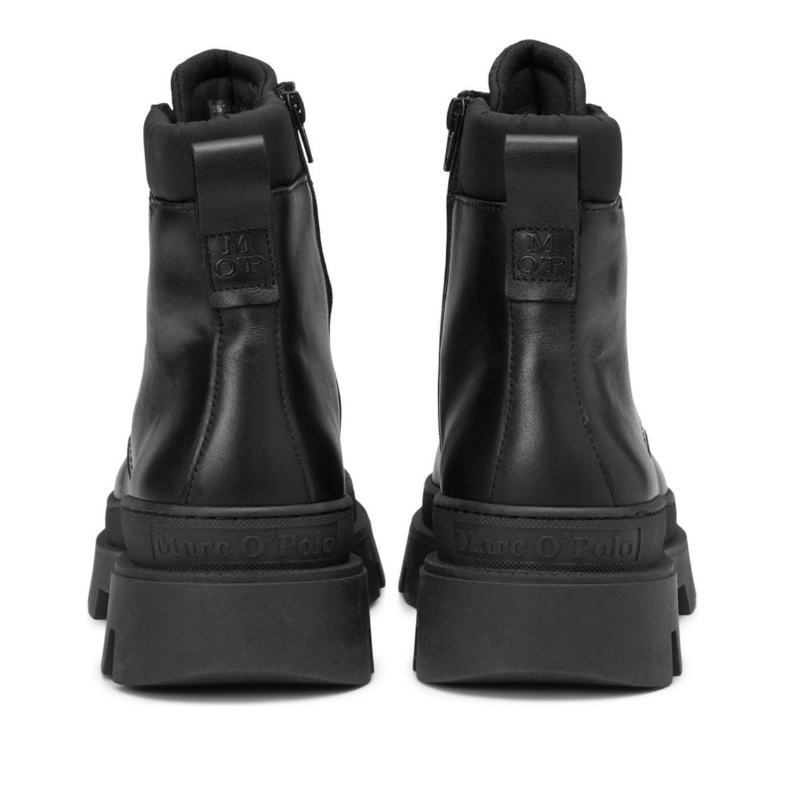 Marc O'polo Black Isak 9A Leather Lace-Up Side Zip Boots