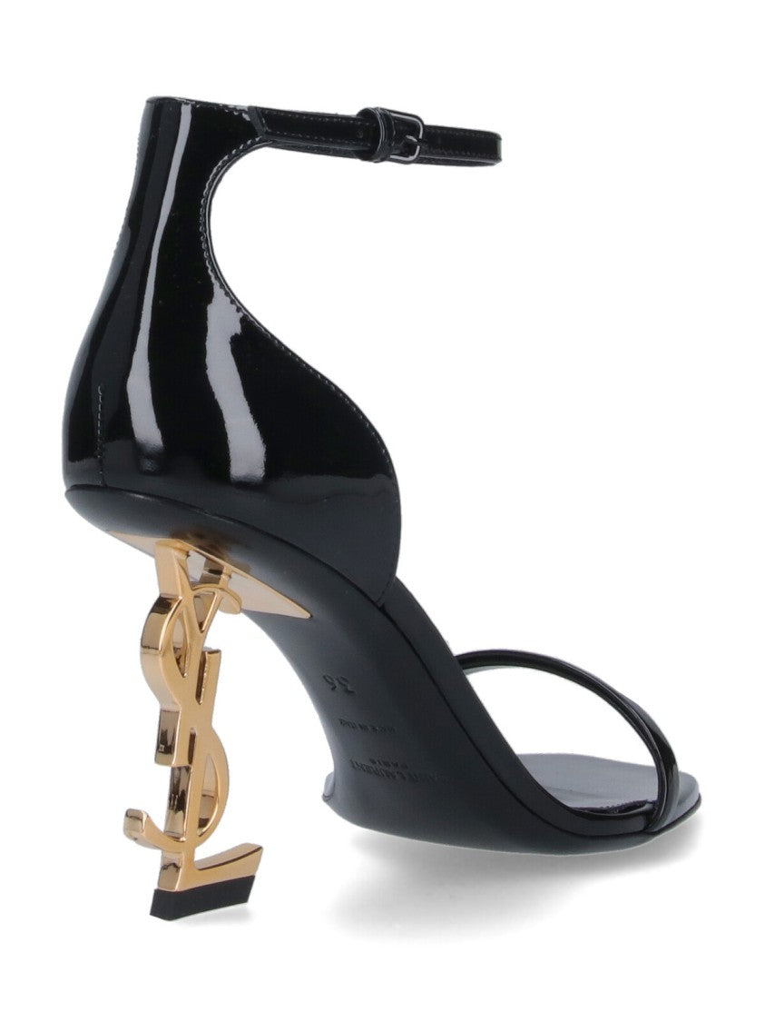 Saint Laurent Black Opyum Patent Leather Sandals