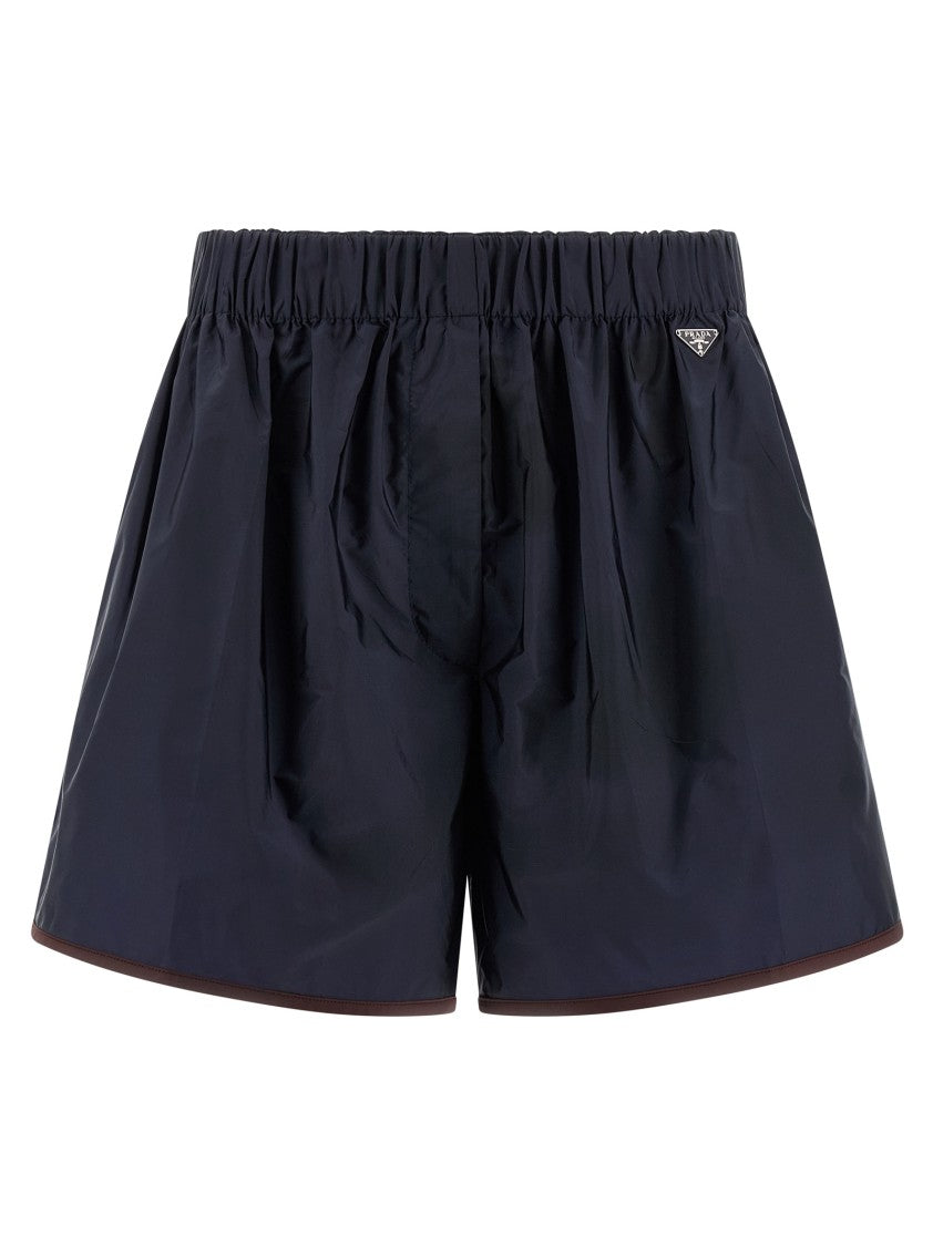 Prada Re-Nylon Shorts With Triangle Logo And Zip Flap