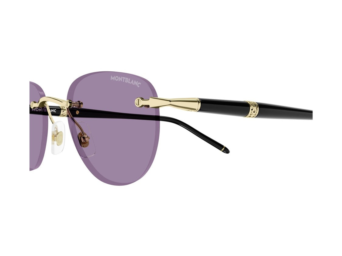 Montblanc Purple Mb0412s Gold Rimless Sunglasses