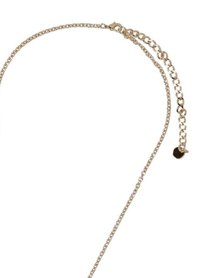 Self-Portrait Marine-Inspired Gold Charm Necklace With Textured Coral