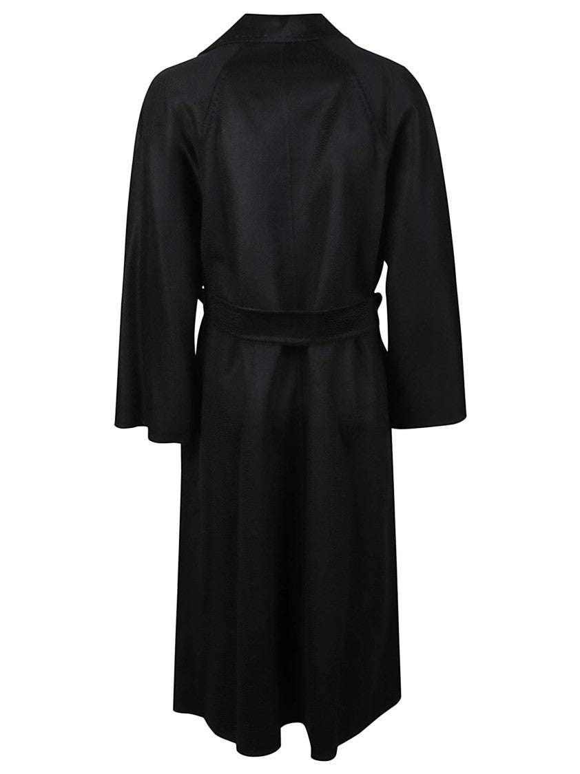 Max Mara Black Ludmilla Cashmere Wrap Coat