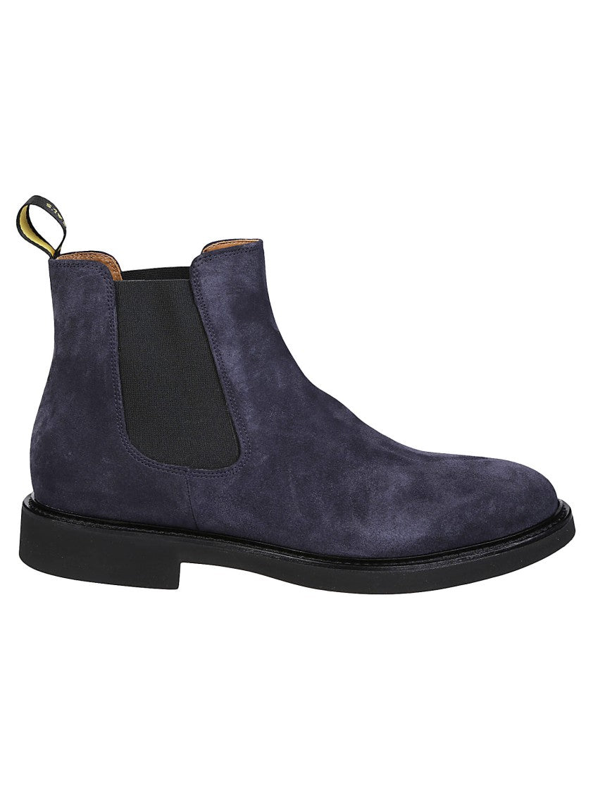 Doucal's Blue Beatles Suede Elastic Ankle Boots