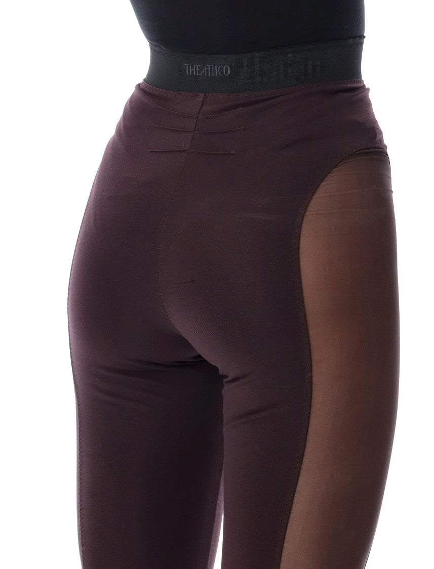 The Attico High-Waisted Mesh Panel Leggings
