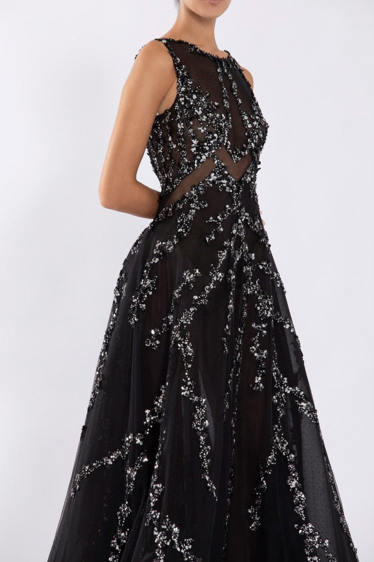 Saiid Kobeisy Tulle Dress With Beading