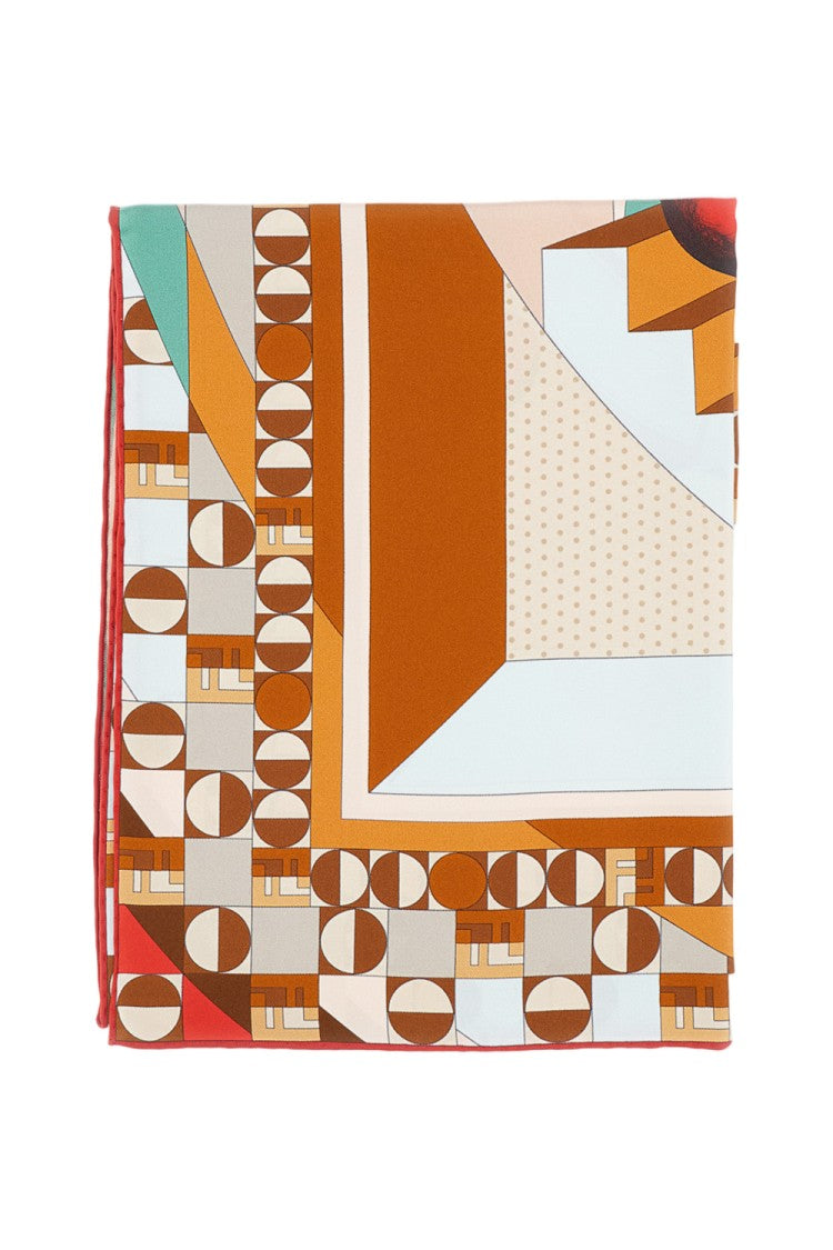 Fendi Square Silk Scarf With Multicolored Moonlight Echoes Print