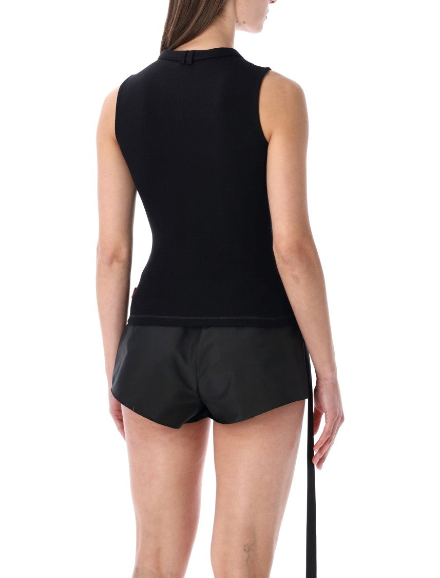 Diesel T-Iara Sleeveless Ribbed Cotton Top