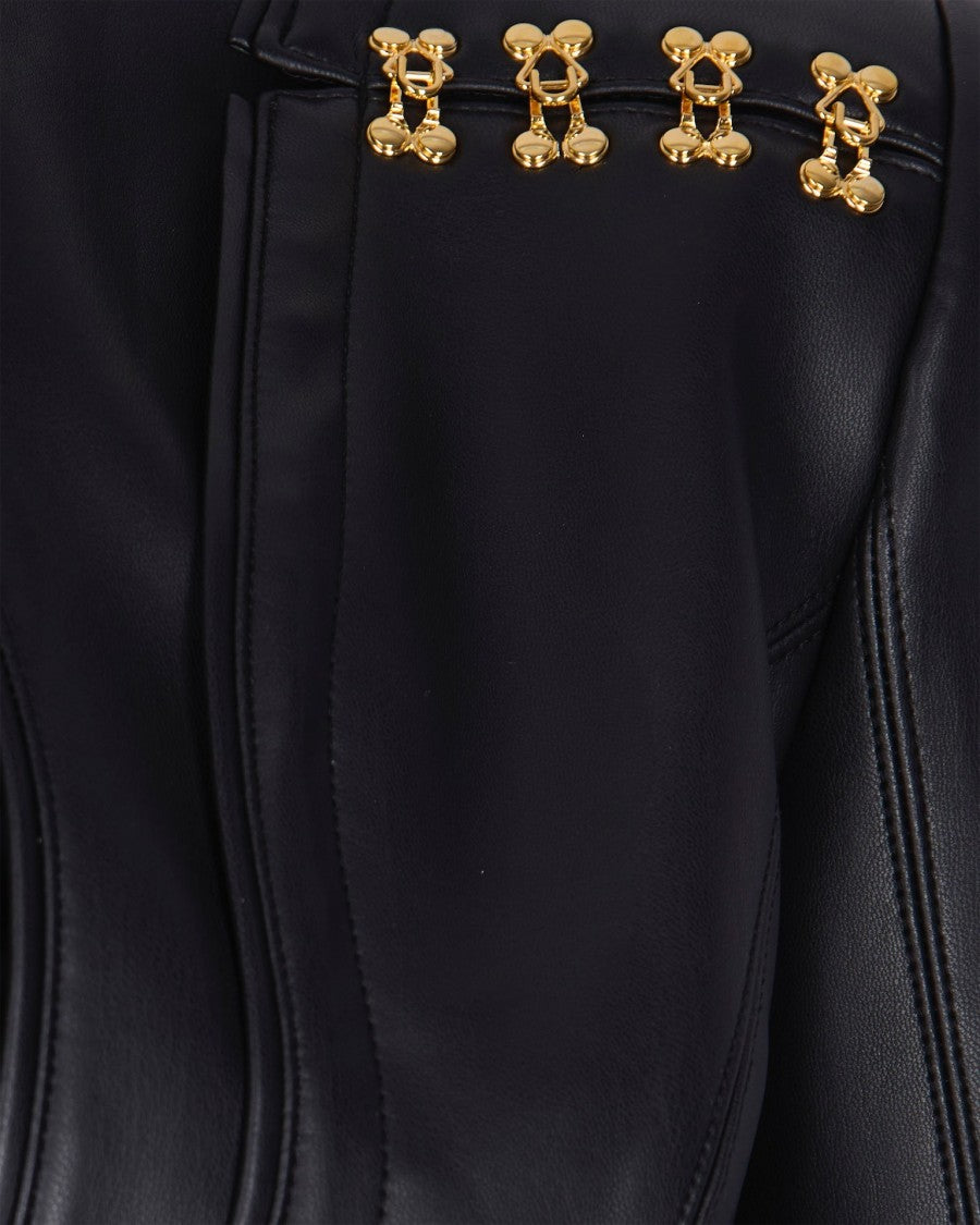 Elisabetta Franchi Black Jacket With Jewel Clasps