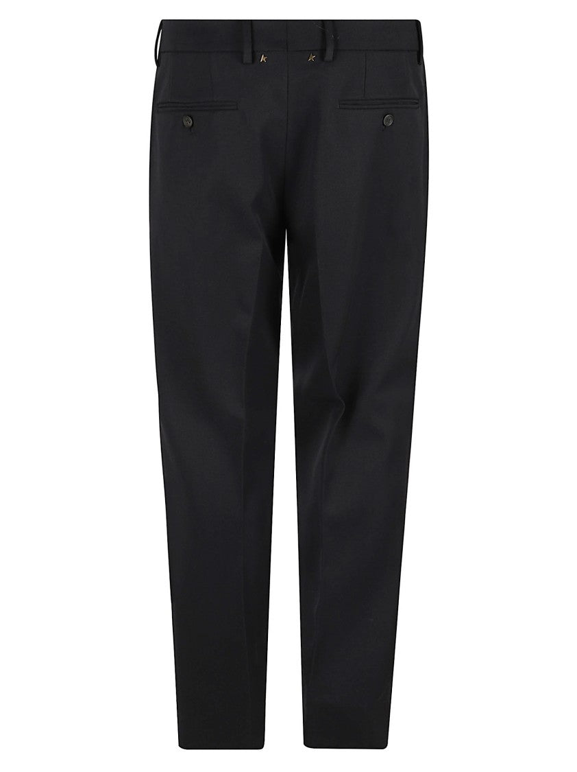 Golden Goose Midnight Blue Twill Weave Tailored Trousers