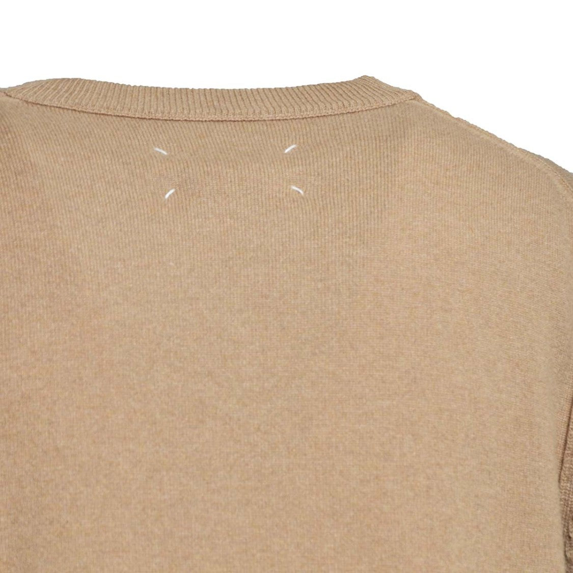 Maison Margiela Beige Wool V-Neck Sweater